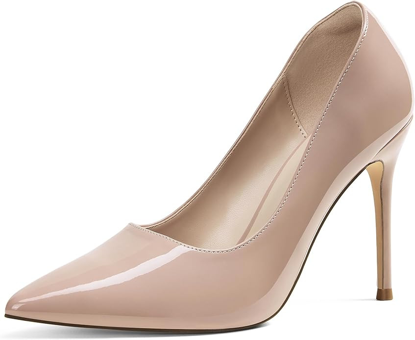 GENSHUO Women's Closed Toe Stiletto High Heels Dress 4 Inch Heeled Pointed Toe Party Homecoming W... | Amazon (US)