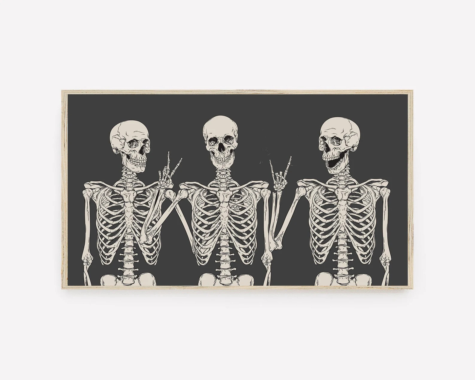 Halloween Samsung Frame TV Art Funny Skeletons Fall Art - Etsy | Etsy (US)