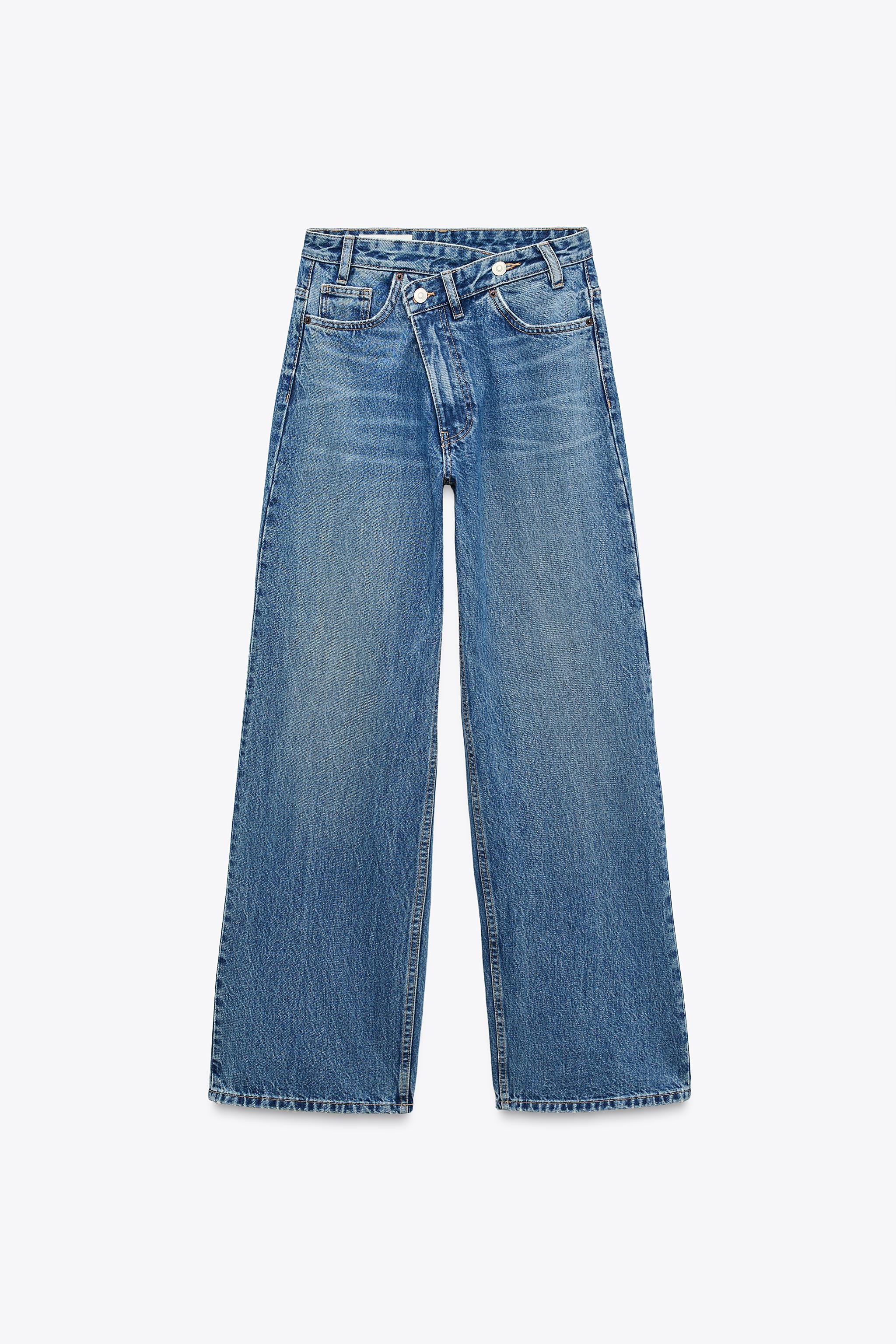 TRF HIGH-WAIST WIDE LEG CROSSOVER JEANS | Zara US