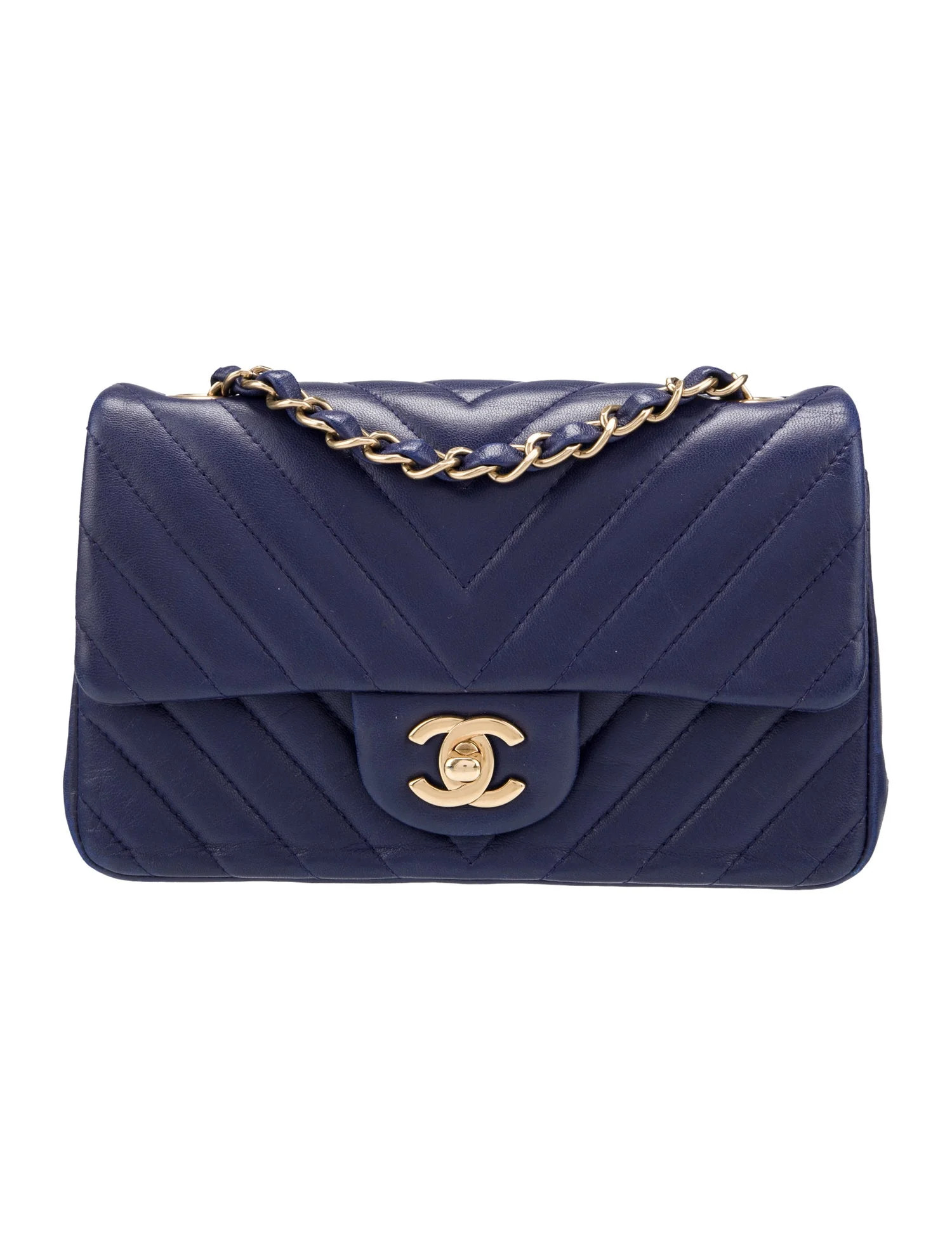 Classic Rectangular Mini Chevron Flap Bag | The RealReal