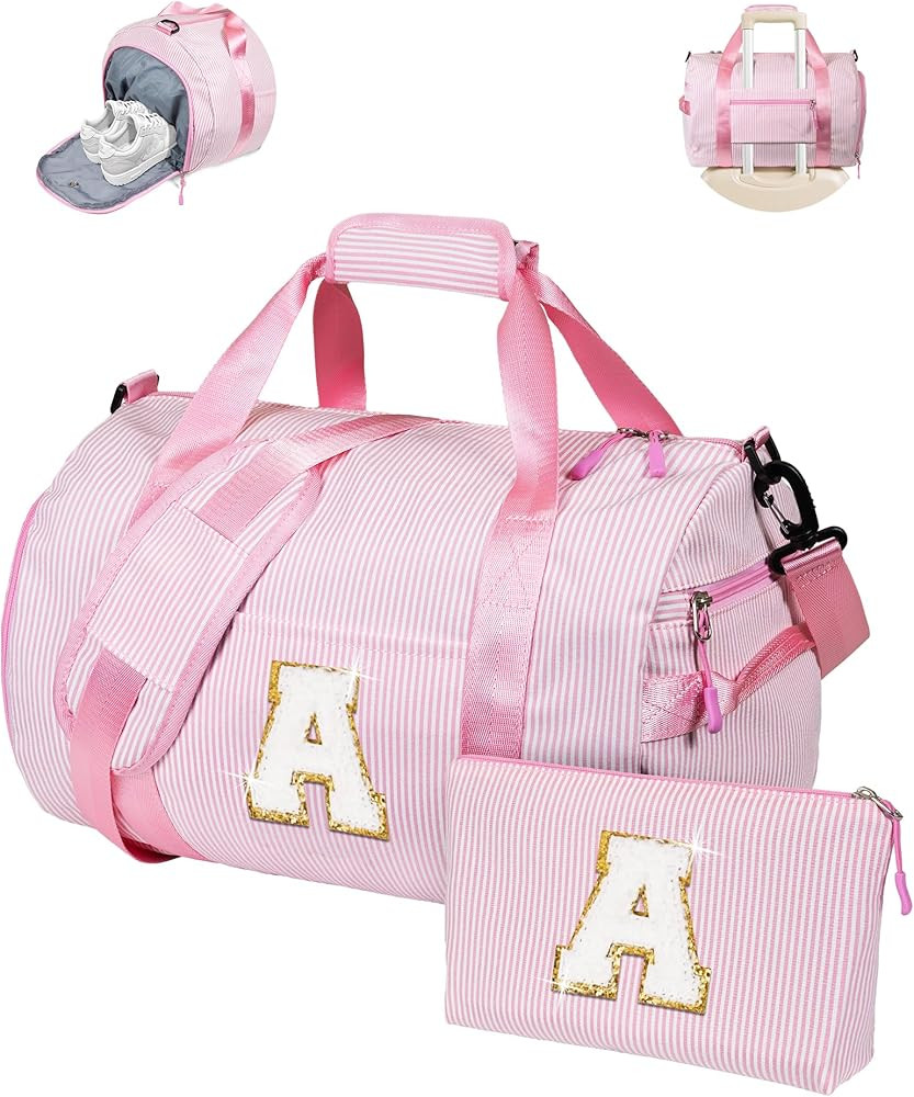 Christmas Gifts-Gift for 6 7 8 9 10 Years Old Girl, Girls Travel Duffle Bag, Kids Initial Overnig... | Amazon (US)