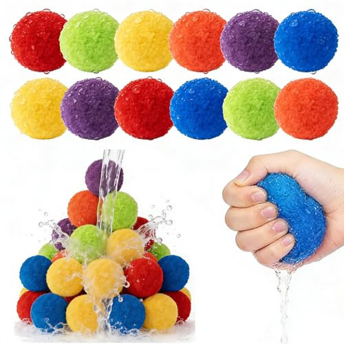 Supoice 60 Pcs Water Balls Reusable Water Balloons Quick Fill for Outdoor Water Toy, Sumer Water Fight Games, Summer Splash Fun | Amazon (US)