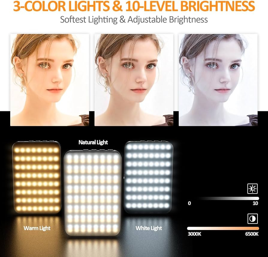 XINBAOHONG Selfie Light, Rechargeable Magnetic Clip Light for Video Conference | 128 LED Portable... | Amazon (US)