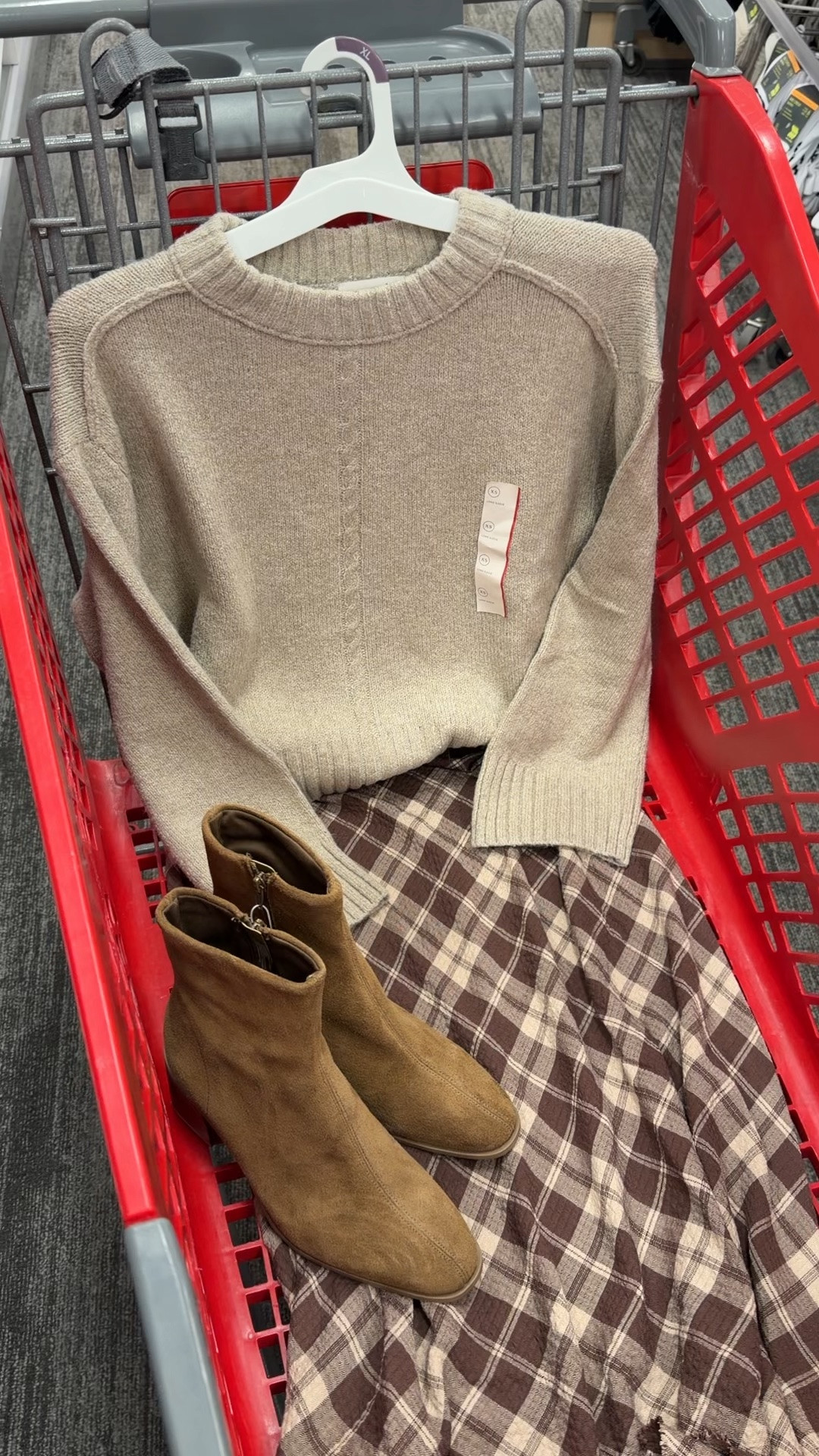 Target fall outfit idea I’m loving with this plaid skirt and cozy sweater. #targetstyle