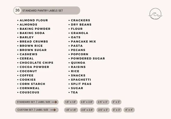 Minimalist Pantry Labels for Kitchen Storage • Kitchen Organization Labels Set • Custom Label... | Etsy (US)