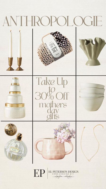 Up to 30% off Mother’s Day gifts 
Candles
Candle holder
Perfume
Vase
Bowls
Necklace
Spa set 

#LTKGiftGuide