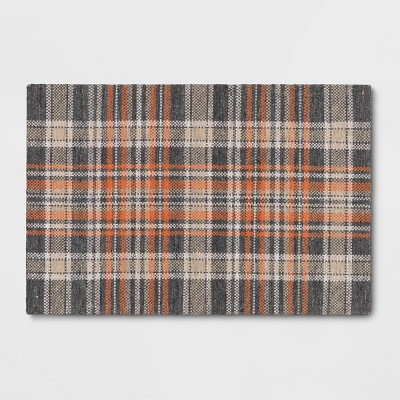 2'x3' Indoor/Outdoor Plaid Tapestry Layering Rug Orange - Threshold™ | Target