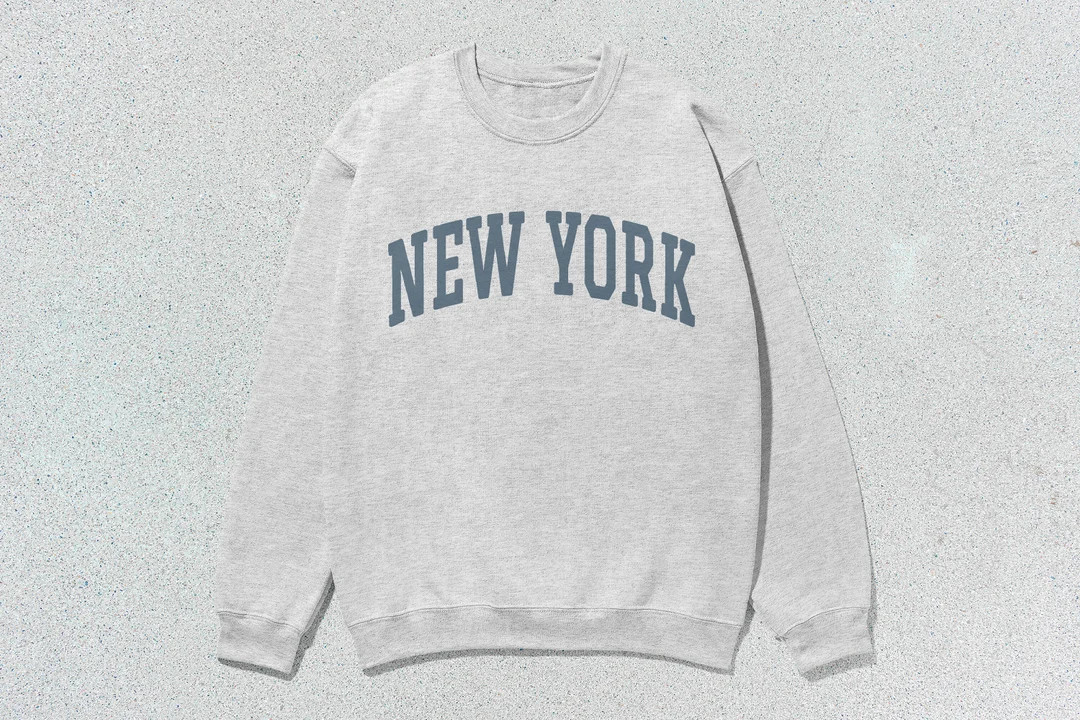 New York Sweatshirt Collegiate Crewneck Sweater Unisex Grey - Etsy | Etsy (US)