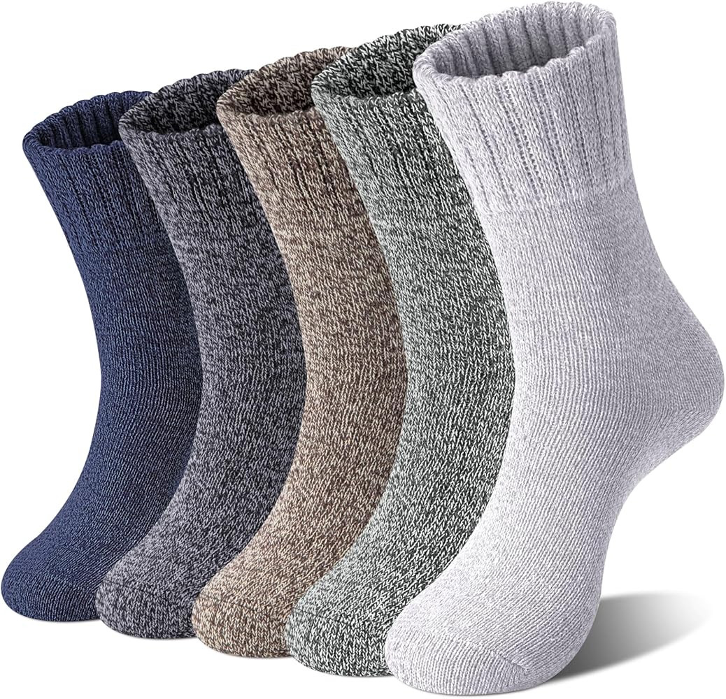 Loritta 5 Pairs Wool Crew Boot Socks | Amazon (US)