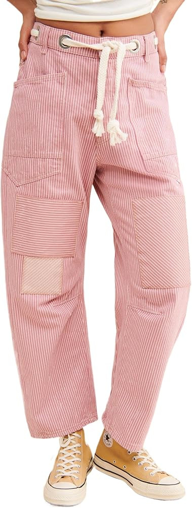 Kedera Women Casual Barrel Jeans Pants Loose Wide Leg Baggy Pants Mid Waist Boyfriend Y2k Trouser... | Amazon (US)