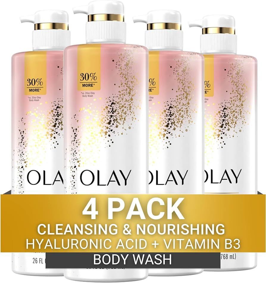 Olay Cleansing & Moisturizing Womens Body Wash 4ct with Vitamin B3 and Hyaluronic Acid 26 fl oz (... | Amazon (US)