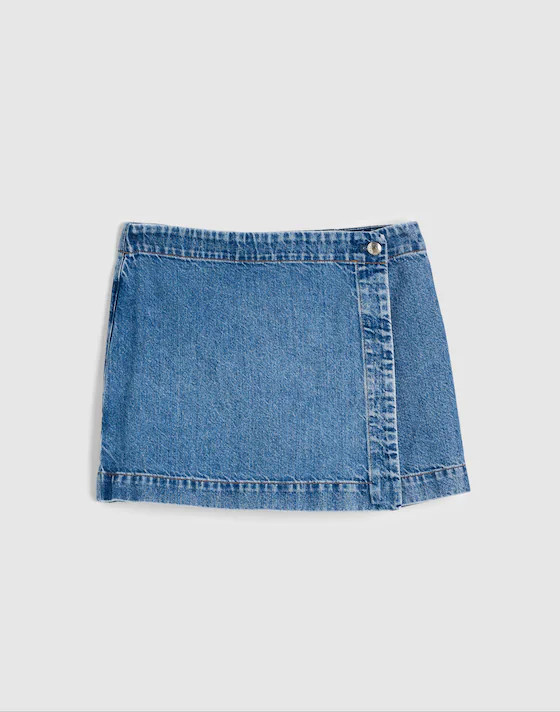 Denim Wrap Mini Skort | Madewell