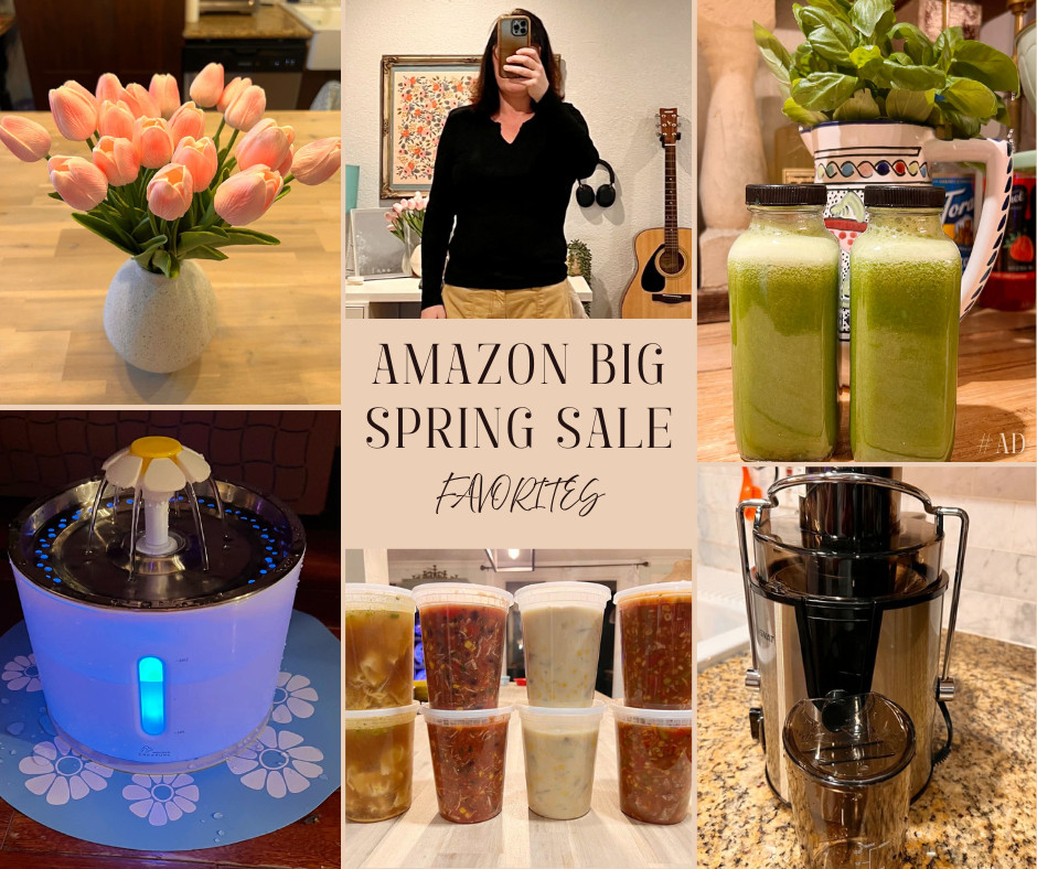 The Amazon Big Spring Sale has started, and there are some great deals happening now! 

A couple of my favorites include these faux tuips for Easter for $15.99 (they are so pretty). My cat loves his water fountain on sale for under $20 (and it comes with a floor mat and three filters for that price, plus the top is stainless steel). 

I have older teens/young adults now, and they won't buy green juice in the store, but they will make their own during the week to grab and go, and the juicer we use is on sale for under $35, plus a set of the glass juice bottles for under $10. 

I have also been freezing and storing many of our homemade soups, and I also like to gift them to neighbors. I am planning to upgrade my set to glass this year, and both the glass sets and these to-go containers are on sale for great prices in the sale. 

And my Zeagoo V-Neck top is on sale for under $10 right now, too!

These are just a couple of ideas for this sale, but stay tuned, because we will keep sharing more! 

@amazon, #ad, #founditonamazon



 

 #LTKmomlife #LTKHome #LTKSaleAlert