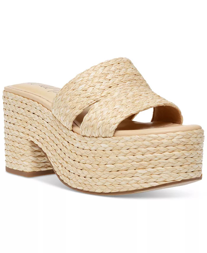 Niftyy Woven Espadrille Platform Wedge Slide Sandals, Created for Macy's | Macy's
