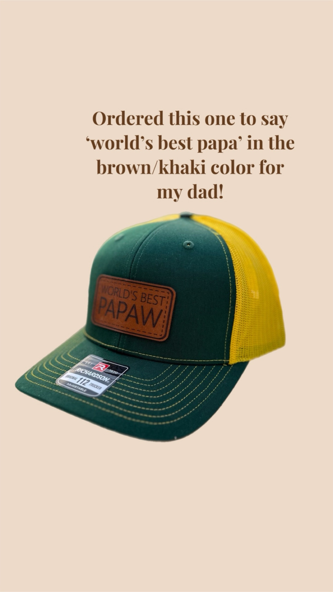Worlds best papa hat 
Father’s Day hat 