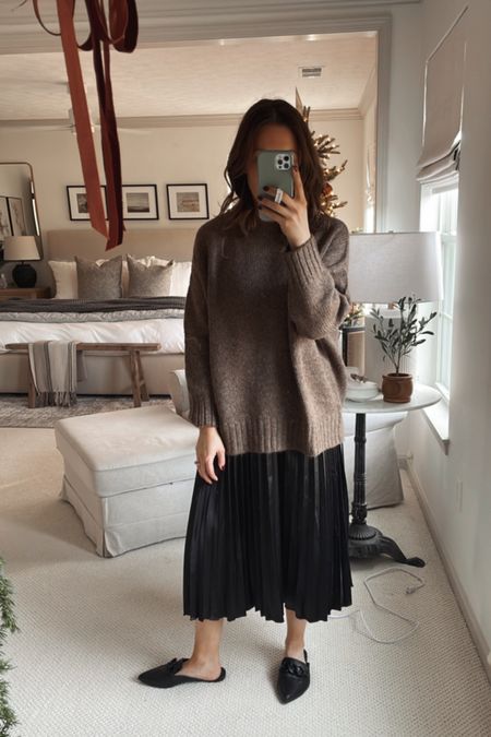 Thanksgiving day outfit: jenni kayne sweater is 25% off, this Amazon skirt is a great budget find! Wearing size small in both. 

#LTKHoliday #LTKCyberweek #LTKsalealert