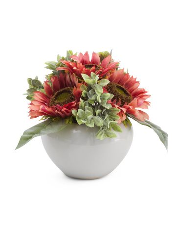 Sunflowers In Round Vase | Fall Decor | T.J.Maxx | TJ Maxx