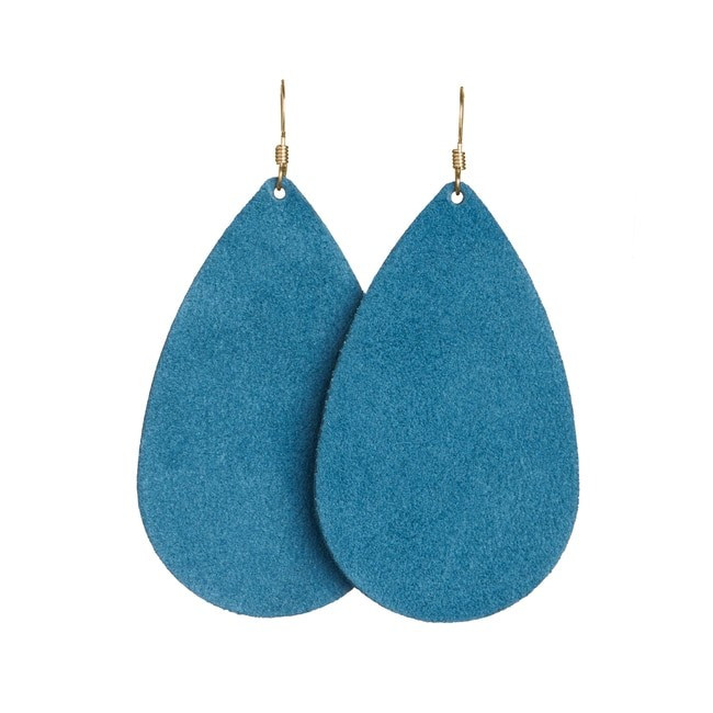 Peacock Suede Leather Earrings | Nickel and Suede