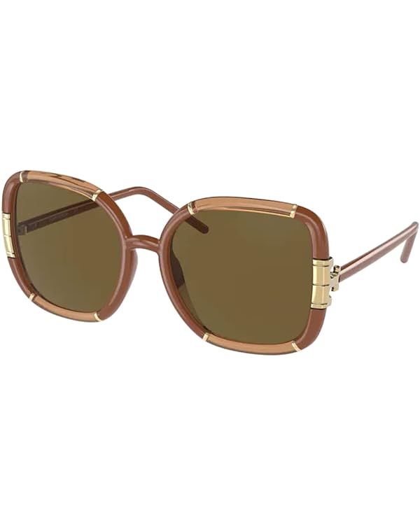 Tory Burch TY9071U Square Sunglasses for Women + BUNDLE With Designer iWear Eyewear Kit | Amazon (US)