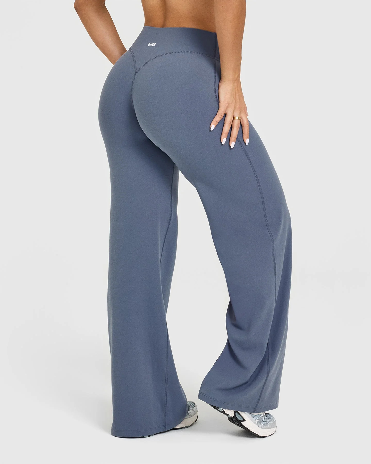 SoftMotion\u2122 Straight Leg Pants with White Logo | Granite Blue | Oner Active (UK / US)