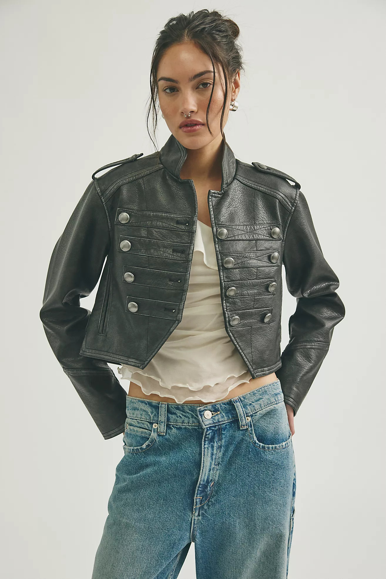 Ryland Vegan Leather Band Jacket | Free People (Global - UK&FR Excluded)