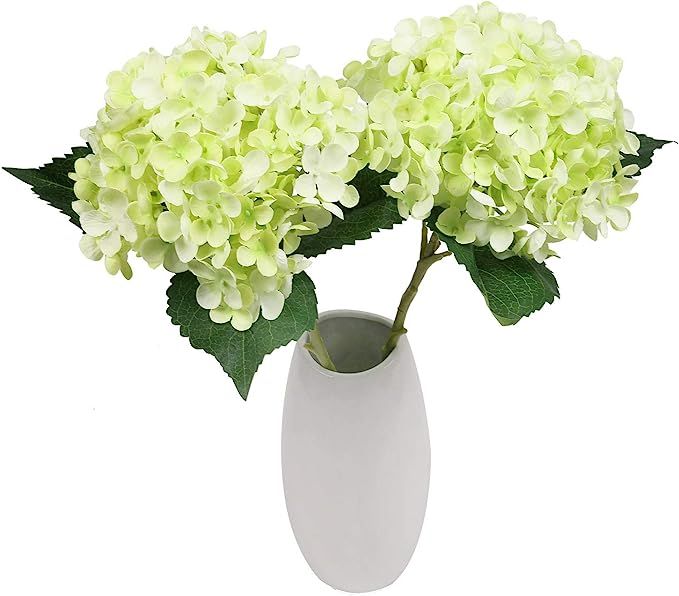 SHACOS Artificial Silk Hydrangea Flowers Set of 2 Large Bloom Hydrangea Stems 21 inch Long for Ho... | Amazon (US)