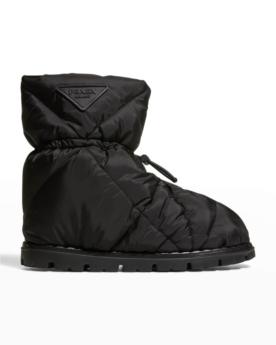 Prada Blow Quilted Nylon Snow Booties | Neiman Marcus