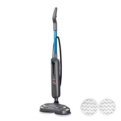 BISSELL SpinWave SmartSteam Mop 3712 14.5" Cleaning Path Gray: Electric Floor Steamer with LED Lights & Removable Tank, 25ft Cord | Target