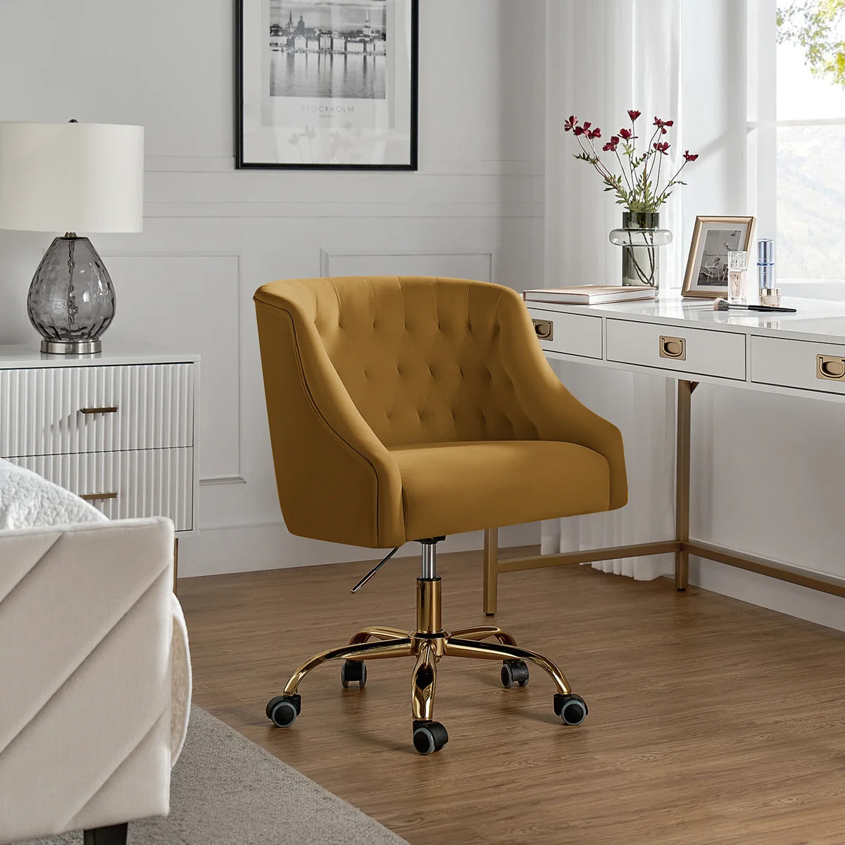 Doreen Velvet Hand-Curated Task Chair | Wayfair North America