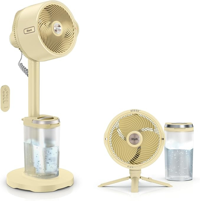 Shark FlexBreeze Pro Mist 2-in-1 Fan with Integrated Mist, Yellow, FA300YL | Amazon (US)