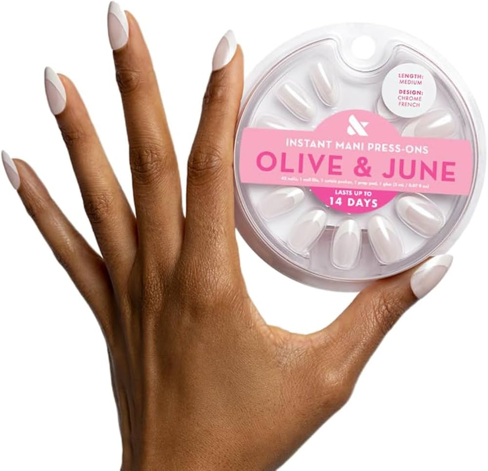 Olive & June Instant Mani Press-On Nails (Glue) | 42 Fake Nails, 21 Sizes | Non-Toxic, Long-Lasti... | Amazon (US)