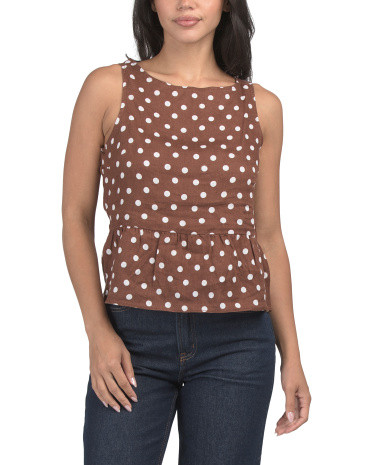 Linen Flat Boat Neck Peplum Top | The Linen Shop | Marshalls | Marshalls