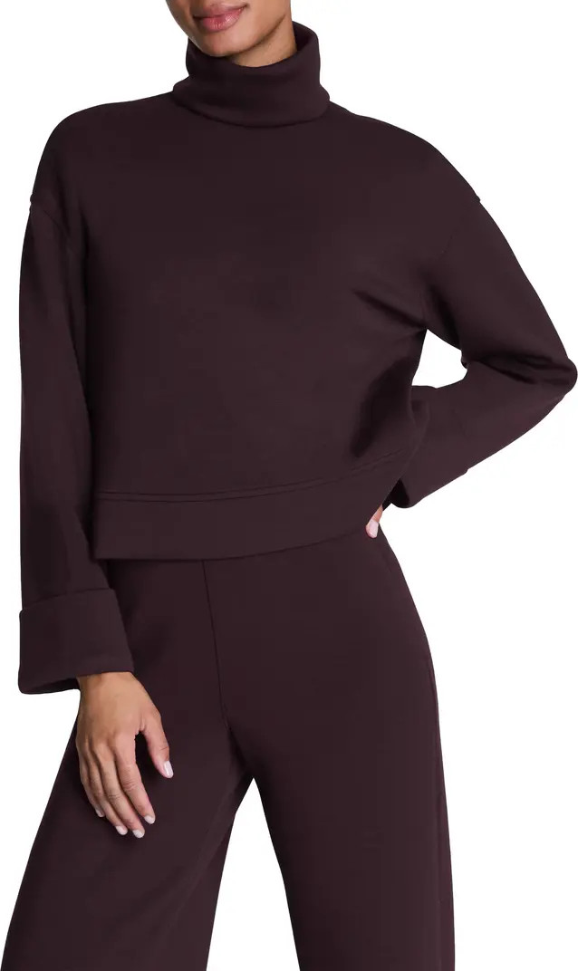 Cuffed Sleeve Crop Turtleneck Sweatshirt | Nordstrom