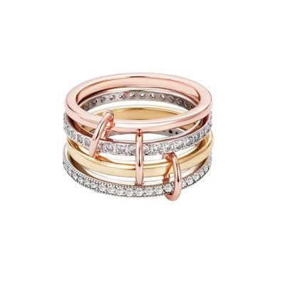 Adornia Mixed Metal Connected 4-Piece Ring Stack | Target