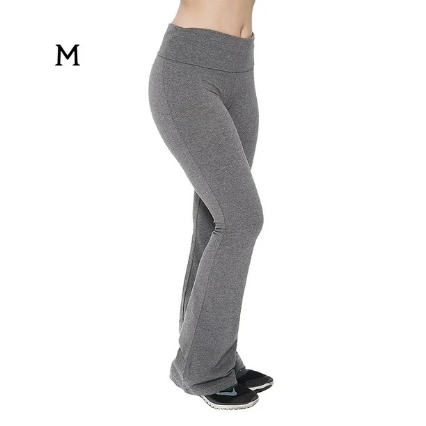 Yoga Pants Wide-Leg High-Waist Trousers Woman Elastic Long Pants, Gray, M - Walmart.com | Walmart (US)
