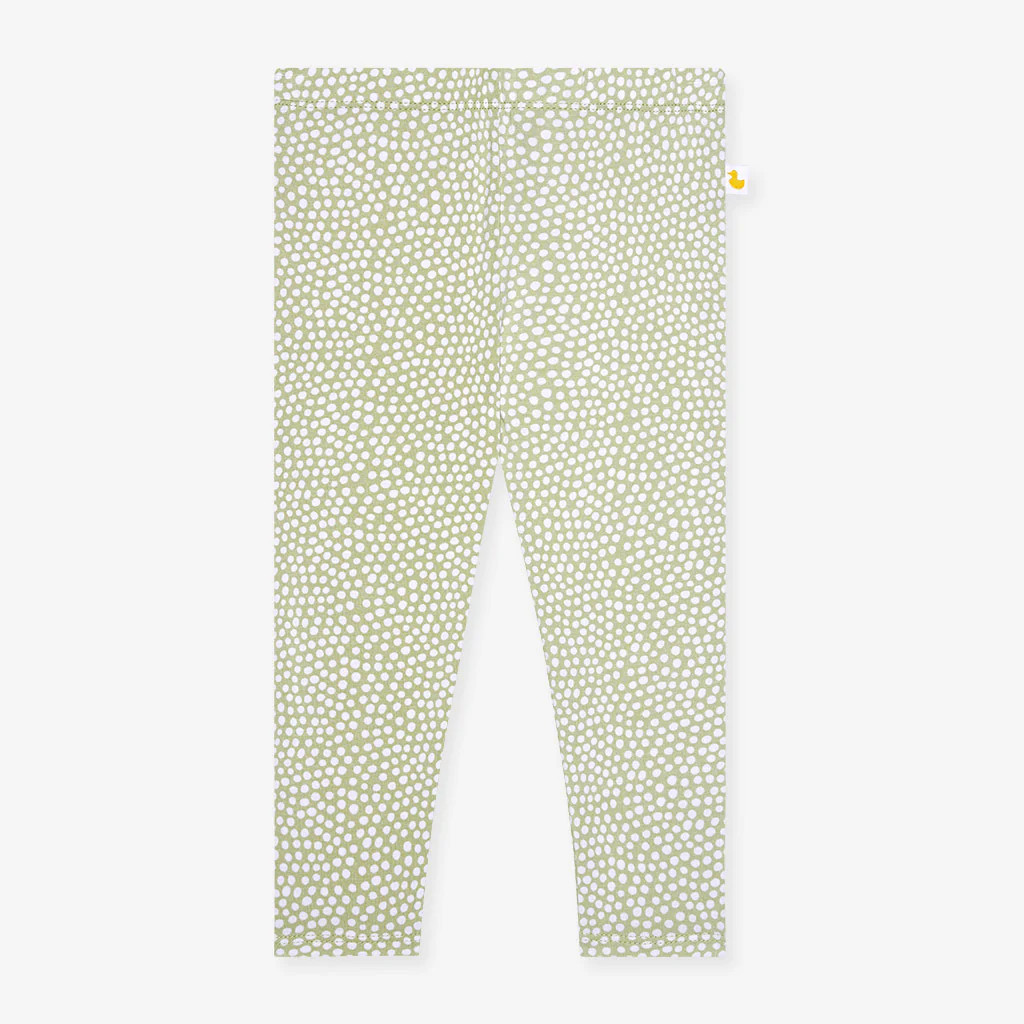 Polka Dot Green Girls Baby Leggings | Sage Polka Dot | Posh Peanut