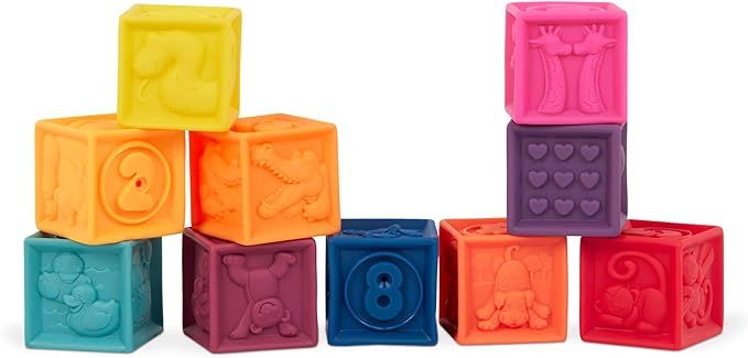 B. toys – Baby Blocks – Stacking & Building Toys For Babies – 10 Soft & Educational Blocks-... | Amazon (US)