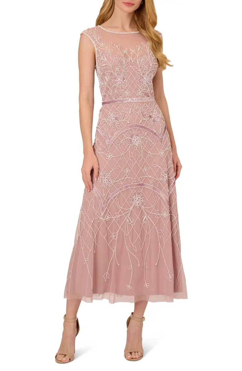 Beaded Cocktail Midi Dress | Nordstrom