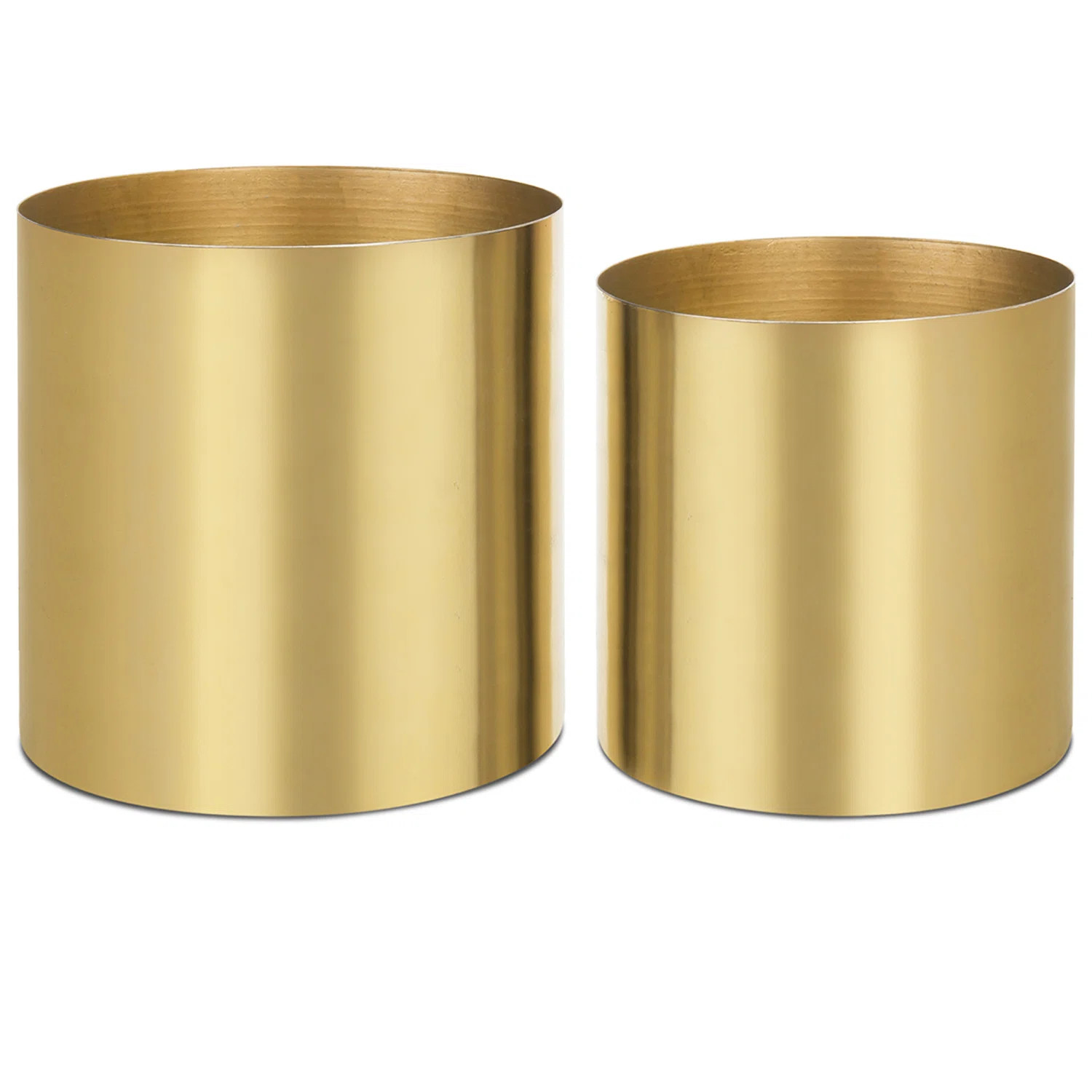 Jaspal Brushed Brass Plated Pot Planter Indoor (Set of 2) | Wayfair North America