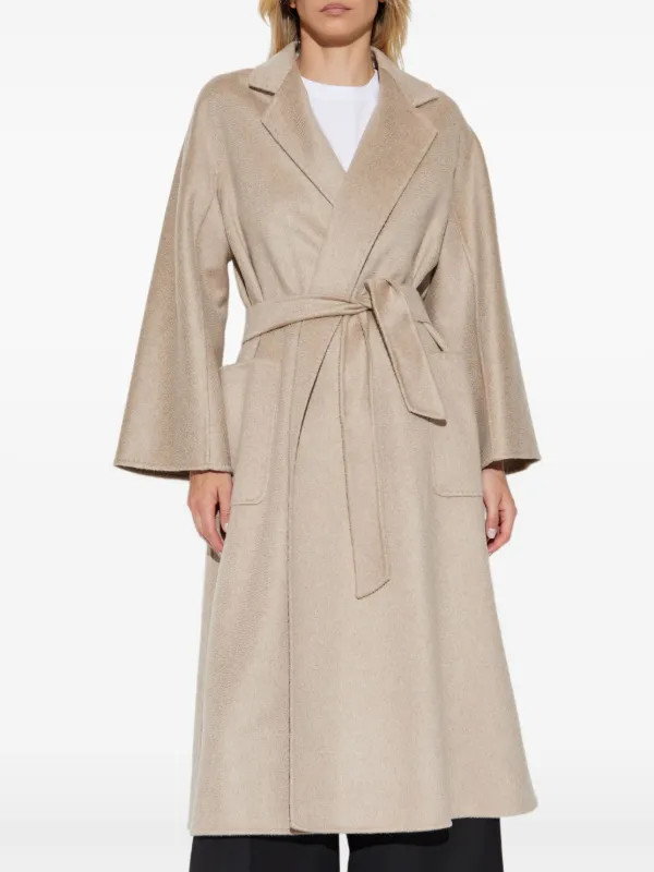 Max Mara Ludmilla Belted Wrap Coat | Neutrals | FARFETCH AU | Farfetch Global