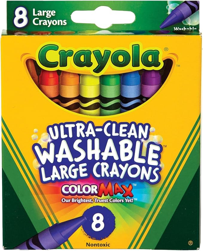 Crayola Ultra Clean Large Washable Crayons, School Supplies, 8 Count | Amazon (US)