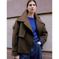 Albaray Funnel Neck Belted Short Jacket Chocolate | Marks & Spencer (UK)