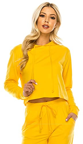 Eevee FT4805 Cropped Hoodie Dark Yellow Large | Amazon (US)