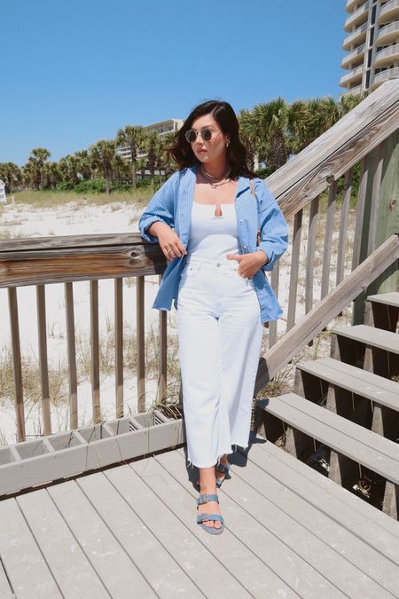 A casual outfit that works for chilly mornings at the beach and just everyday mom life at home. I size down in the jeans to a 28 & shirt is a medium (very oversized). Use code AFTIA for the last day to save 20% 

#LTKstyletip #LTKmidsize #LTKsalealert