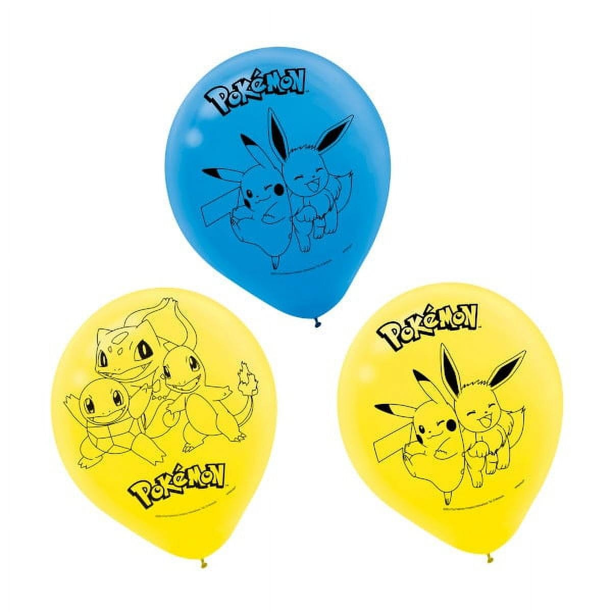 Amscan Pokemon Themed Latex Balloons | Yellow, Blue - 12" | Pack of 6 | Amazon (US)