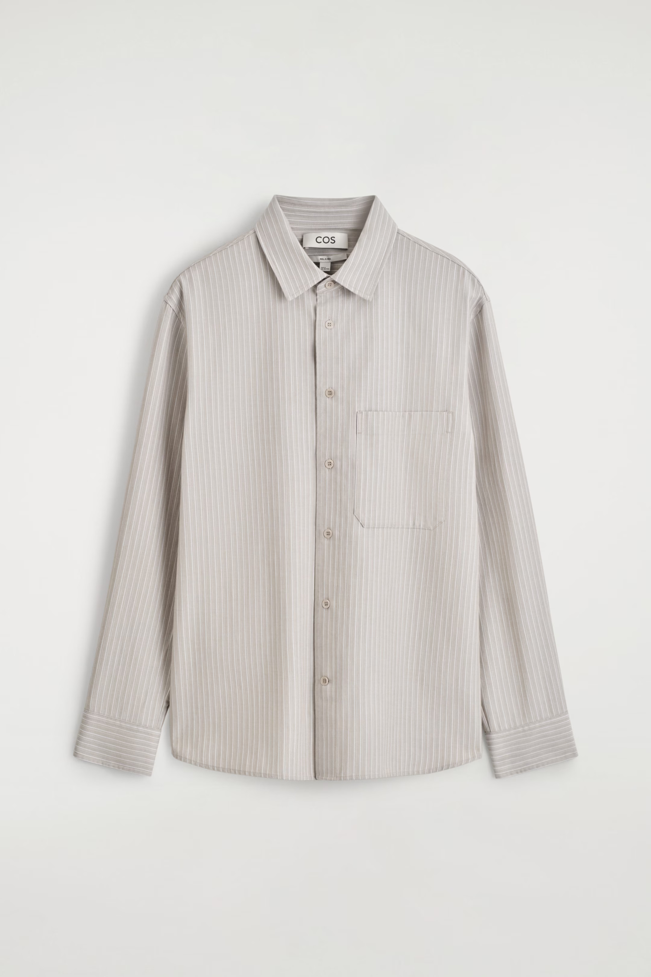 RELAXED TWILL SHIRT - MOLE / STRIPED | COS | COS (EU)