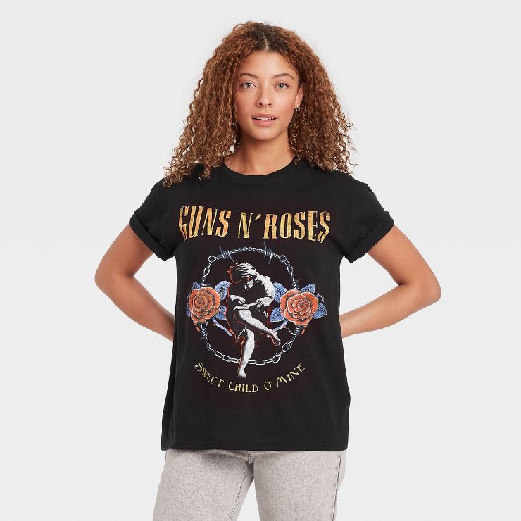 Women's Guns n' Roses Short Sleeve Graphic T-Shirt - Black | Target