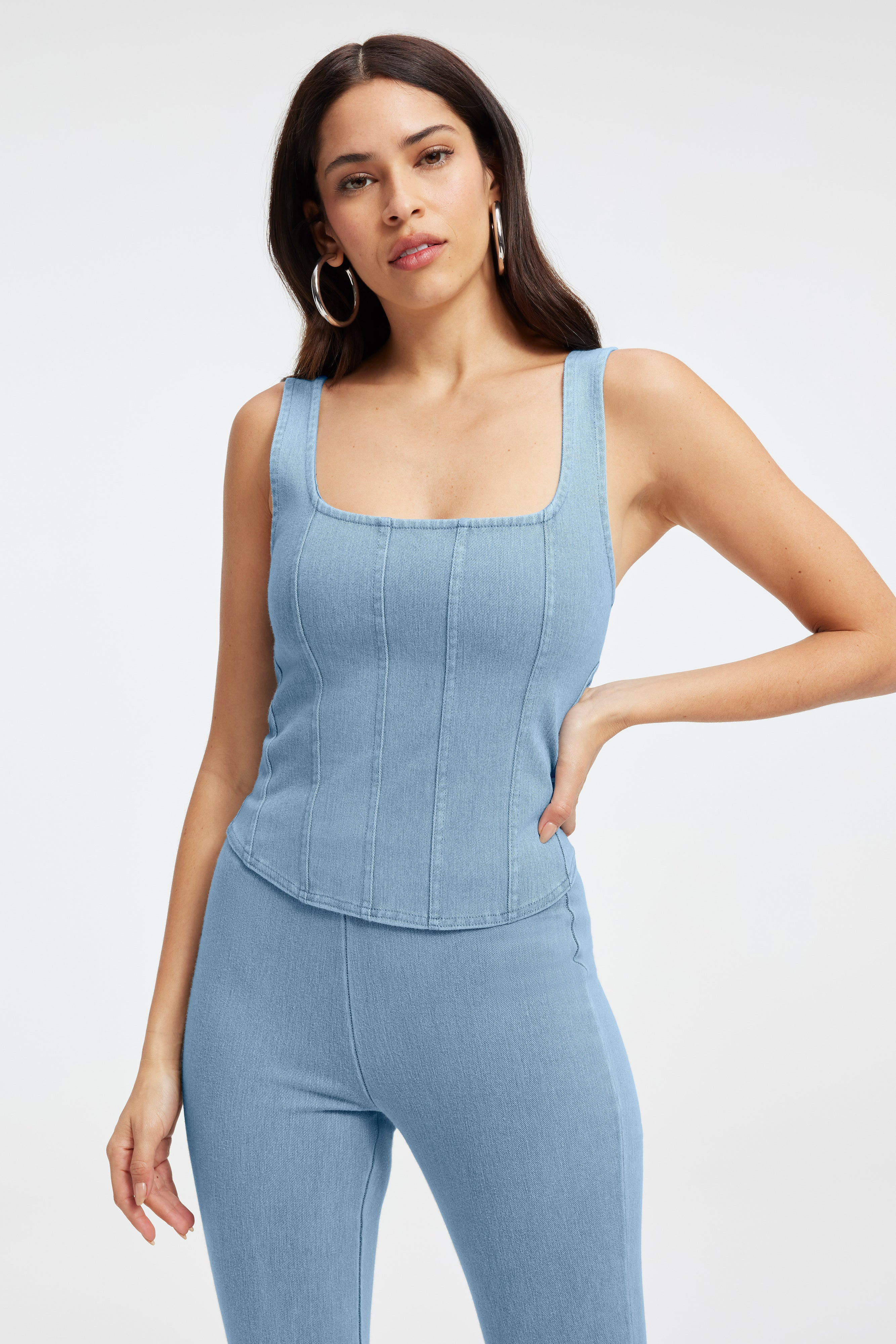 SOFT SCULPT CORSET TANK | INDIGO376 | Good American