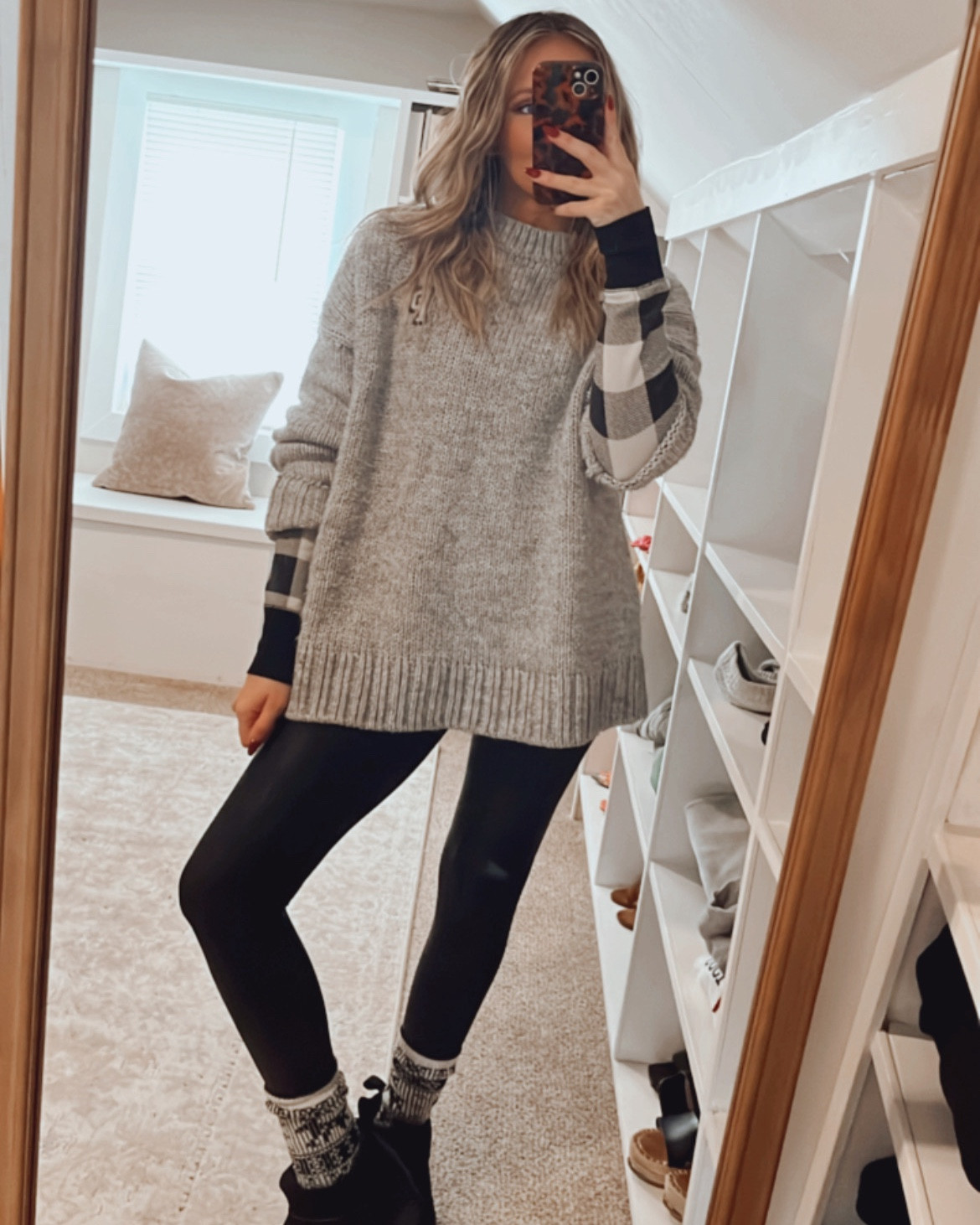 Cozy Christmas outfit for chilling at home or for wandering the shops 🤍⛄️ sweater was thrifted so linking similar styles!

#LTKCyberWeek #LTKHoliday #LTKSeasonal