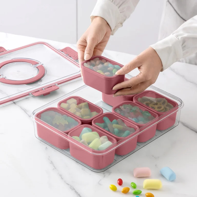 Cook With Color 8-Compartment Snackle Box, Charcuterie and Snack Container, Divided Serving Tray ... | Walmart (US)